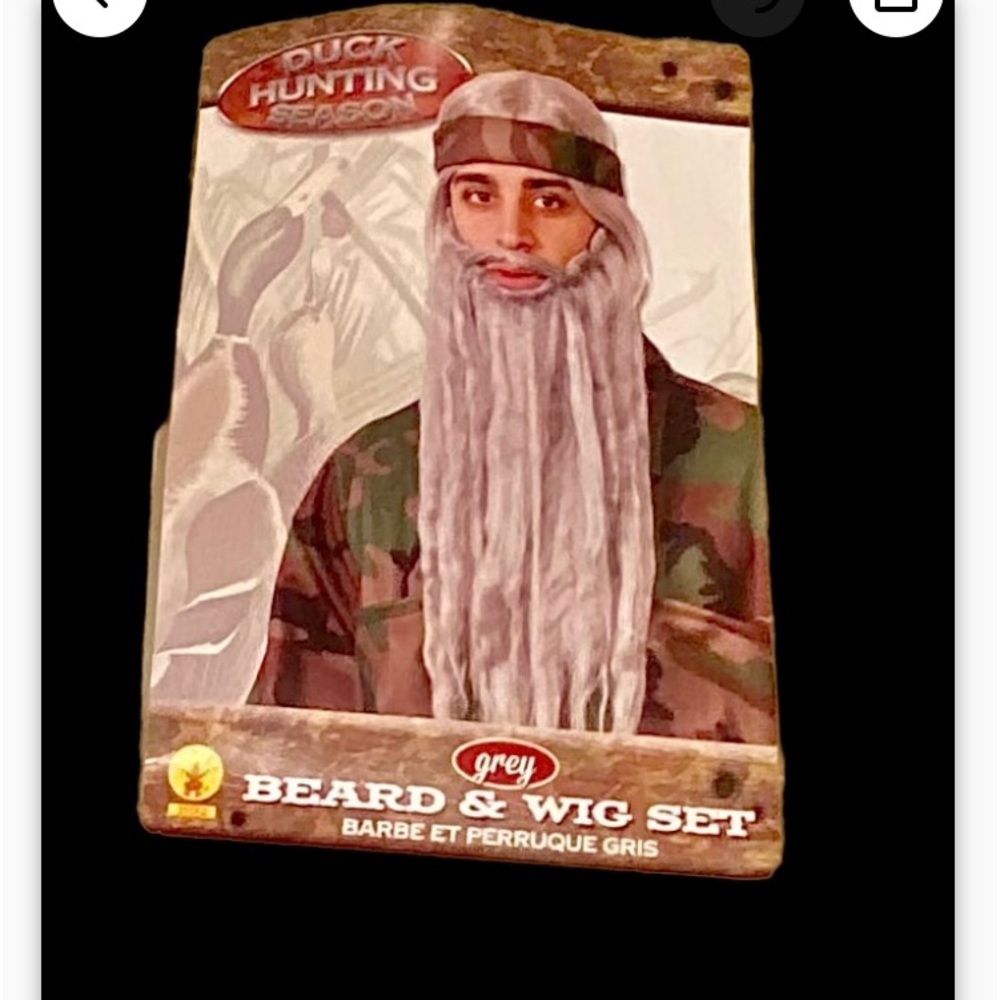BEARD AND WIG SET HALLOWEEN ACCESSORY GRAY